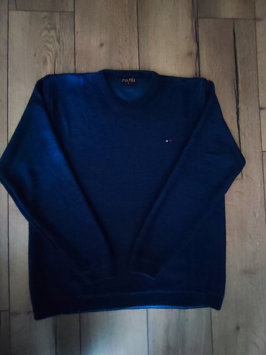 Granatowy, meski sweter L