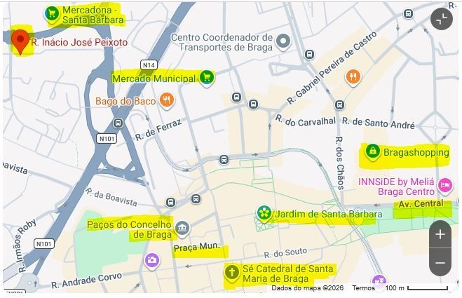 Apartamento T1  centro cidadeT1 TOTALMENTE REMODELADO | 40m² | 4.º ANDAR C/ELEVADOR | CENTRO DE BRAGA