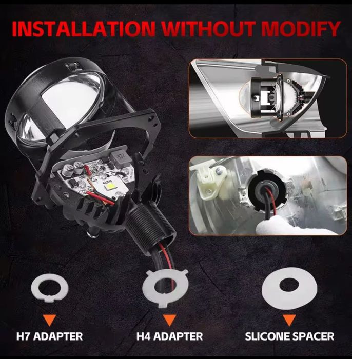 Комплект 1800грн Лінзи Бі-лінзові LED модулі H7/H4 


---