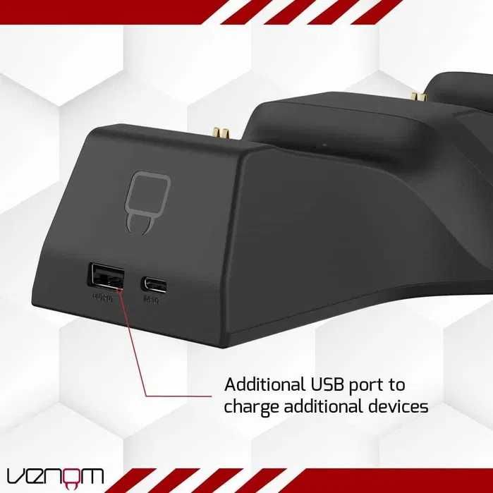 Venom Series X Podwójna Stacja Ładująca, Czarny, 2,6 x 21 x 13 cm