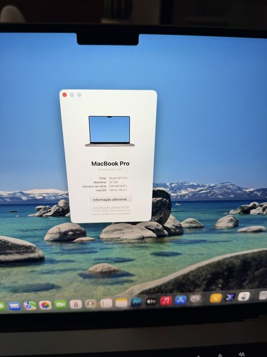 Macbook pro m1. De2021. 16 polegadas
