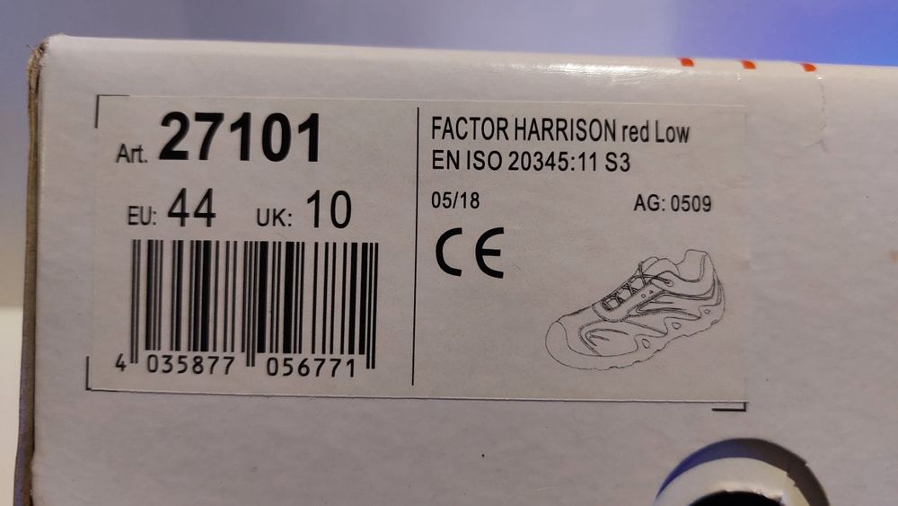 Buty robocze S3 Factor Harrison r. 44
