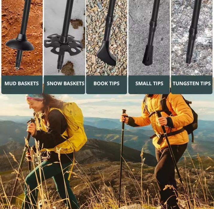 .Nowe kije trekkingowe wykonane z duraluminium