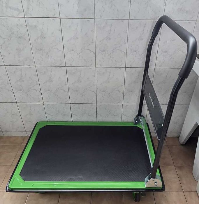 Carrinho de Transporte com Plataforma Antiderrapante e Pega Dobrável