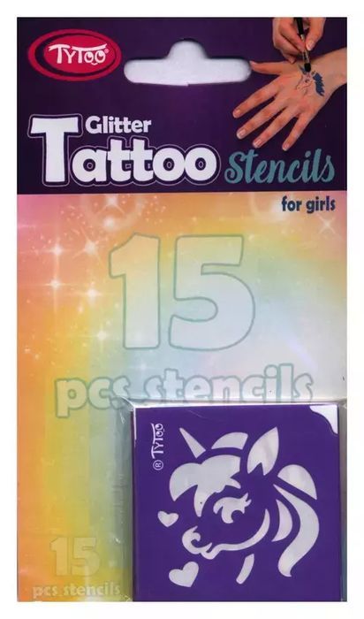 Zestaw szablonów do tatuaży dla dziewcząt 15 sztuk. TyToo