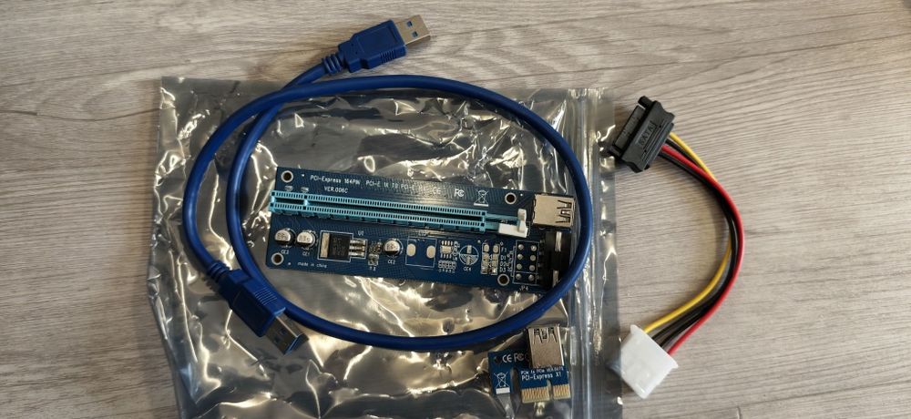 Райзер 6 pin v006C USB 3.0 PCI-E 1X — 16X Riser (60 см)