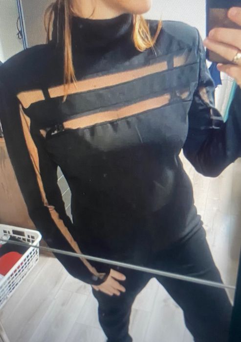 Czarny sexi kombinezon z siateczką XL