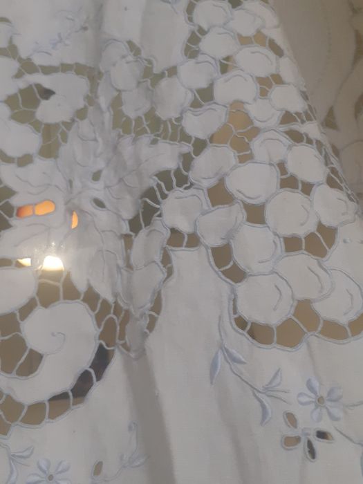 Toalha de mesa, bordado da Madeira, ponto richilieu, vintage