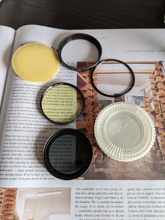 Filtro amarelo Zenza Bronica e Nikon polarizador circular