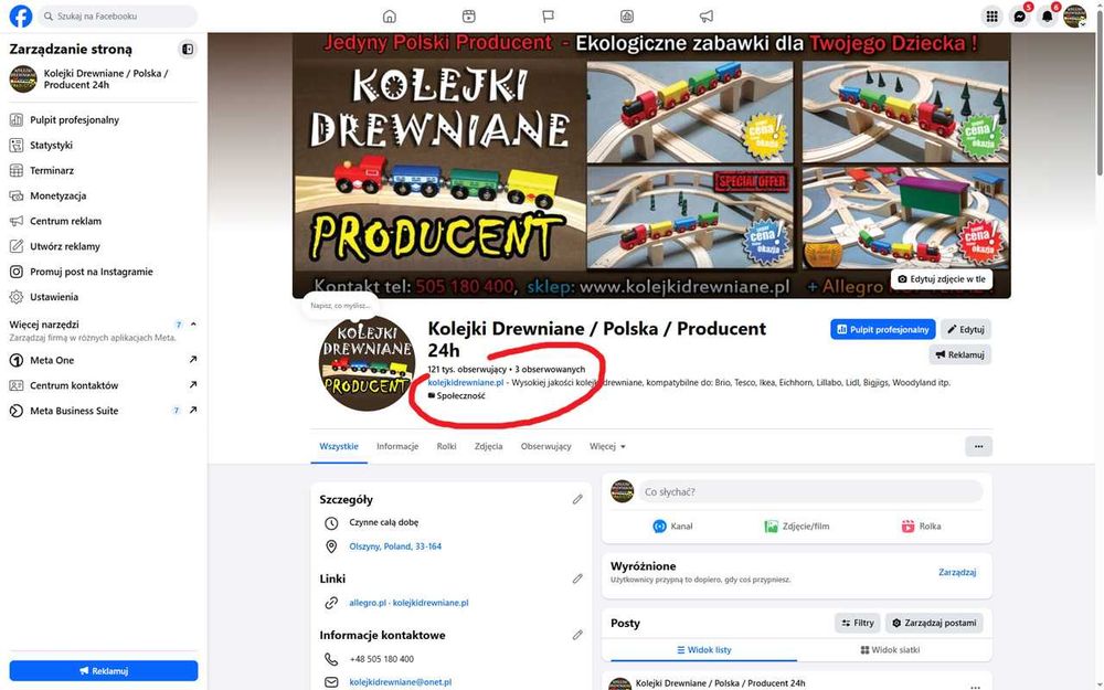 Gotowa strona www fb, Facebook 121 tys obserwacji. Reklama !!!