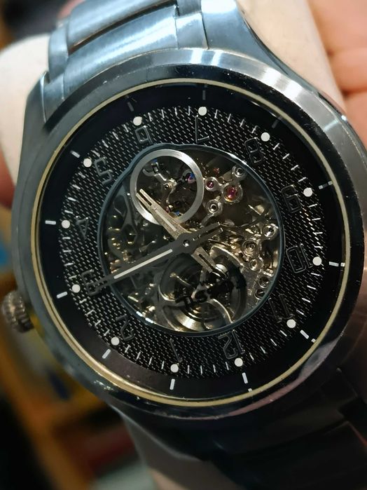 Men's Fossil Automatic Watch with Skeleton Black Dial (Model: ME3007)