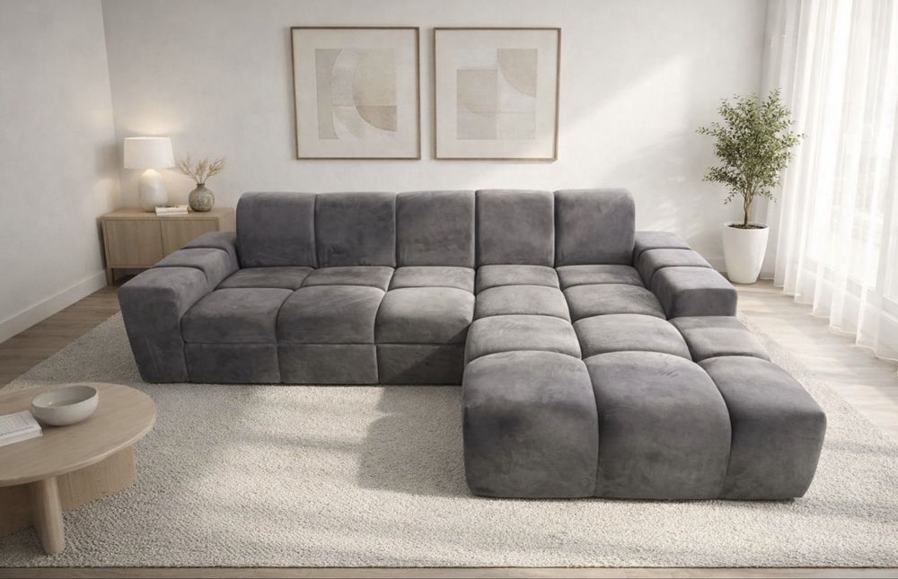 Narożnik Madagaskar | Sofa Narożna | 10 Rozmiarow | Chmurkowa