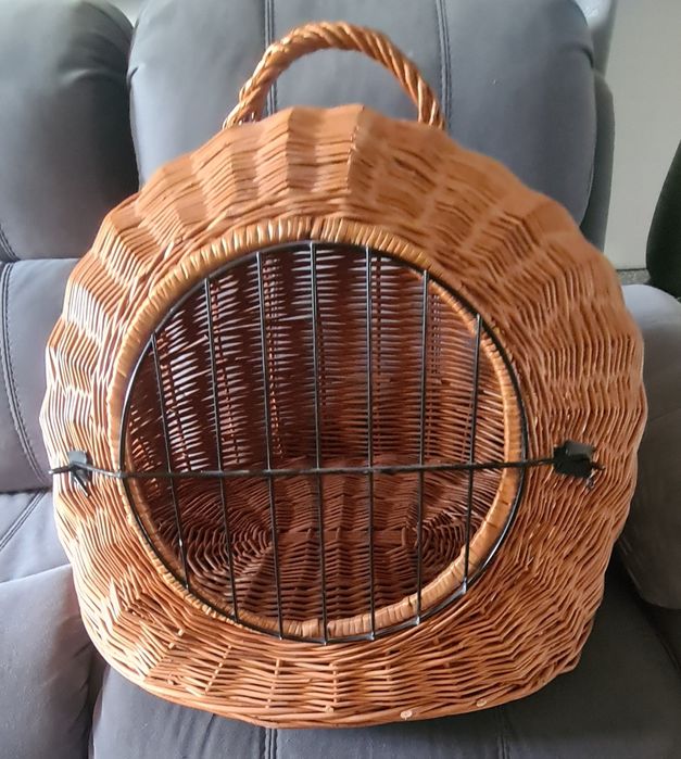 Budka domek transporter wiklinowy dla kota psa