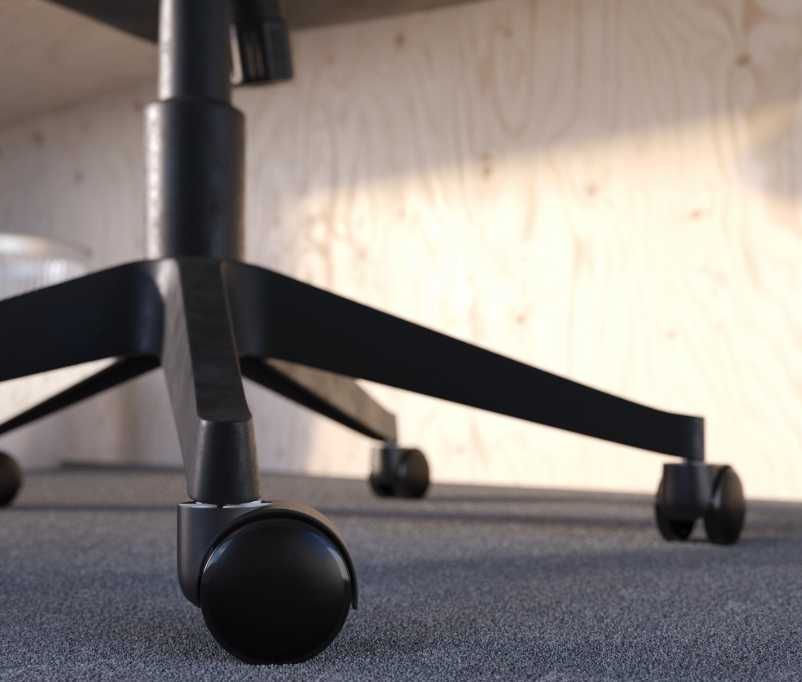 5 Rodas com espigão STANDERS 360º 50MM 40KG PRETO