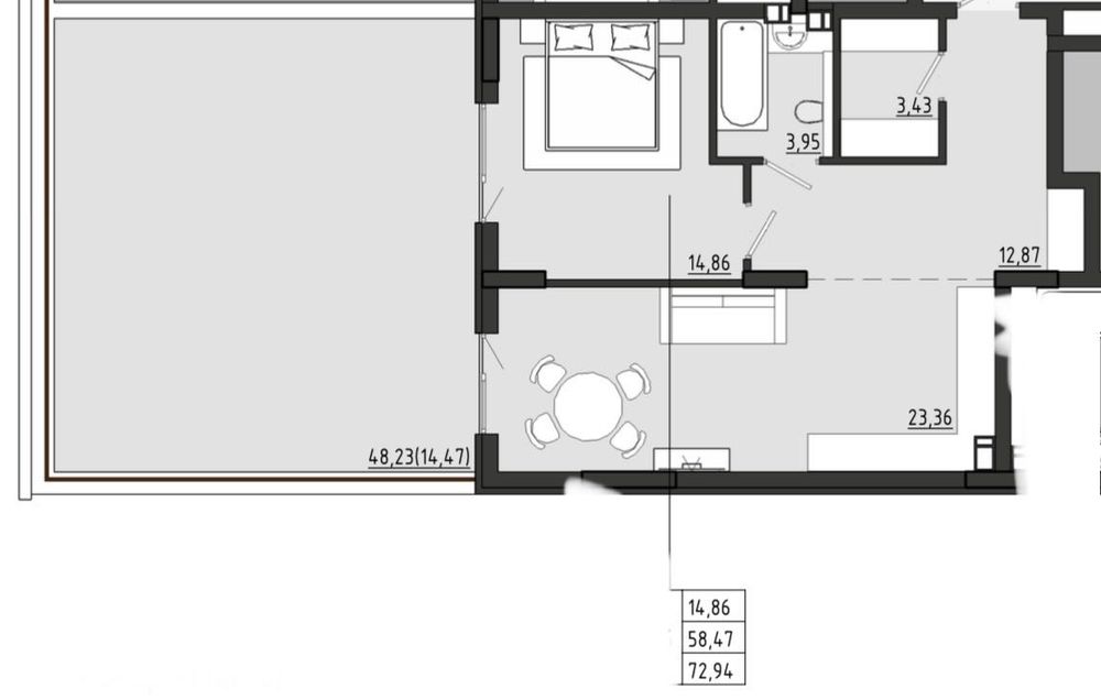 Квартира  72,94 м2 с террасой возле моря! Рассрочка ОА