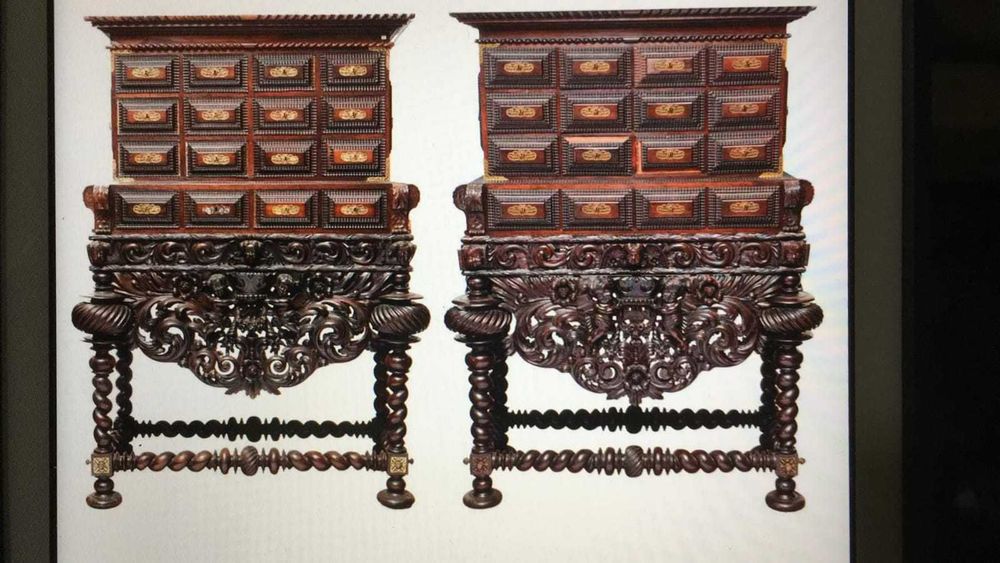 Consola em Madeira e Mármore