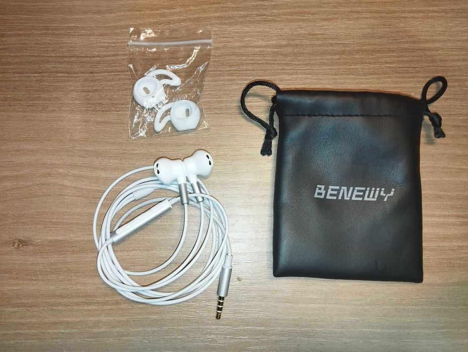 Słuchawki - BENEWY - Mini Jack Audio - Białe