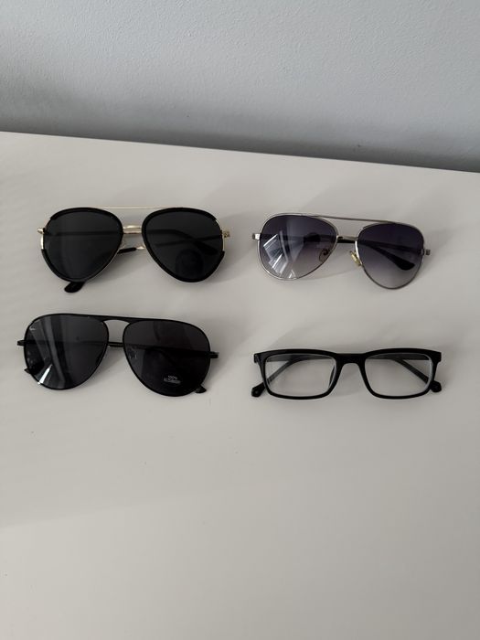 Zestaw okulary przeciwsłoneczne 3 sztuki aviator