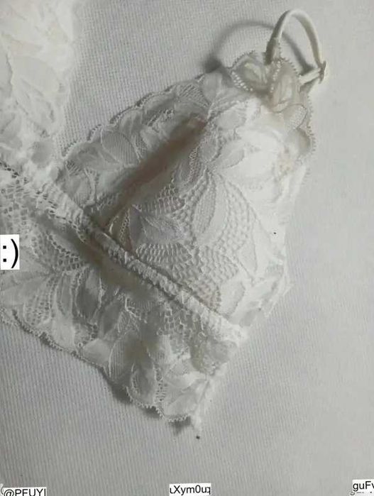 Primark bralette XS 34/36 biały koronkowy biustonosz bez fiszbin