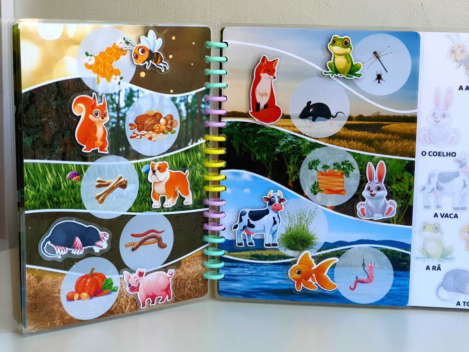 Livro educativo sobre animais para bebés