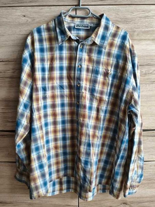 Koszula z długim rękawem w kratę wielokolorową XL