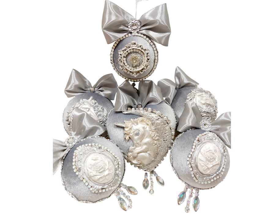 Набір ялинкових прикрас ручної роботи