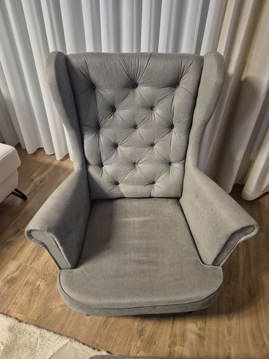 Fotel uszak z podnóżkiem