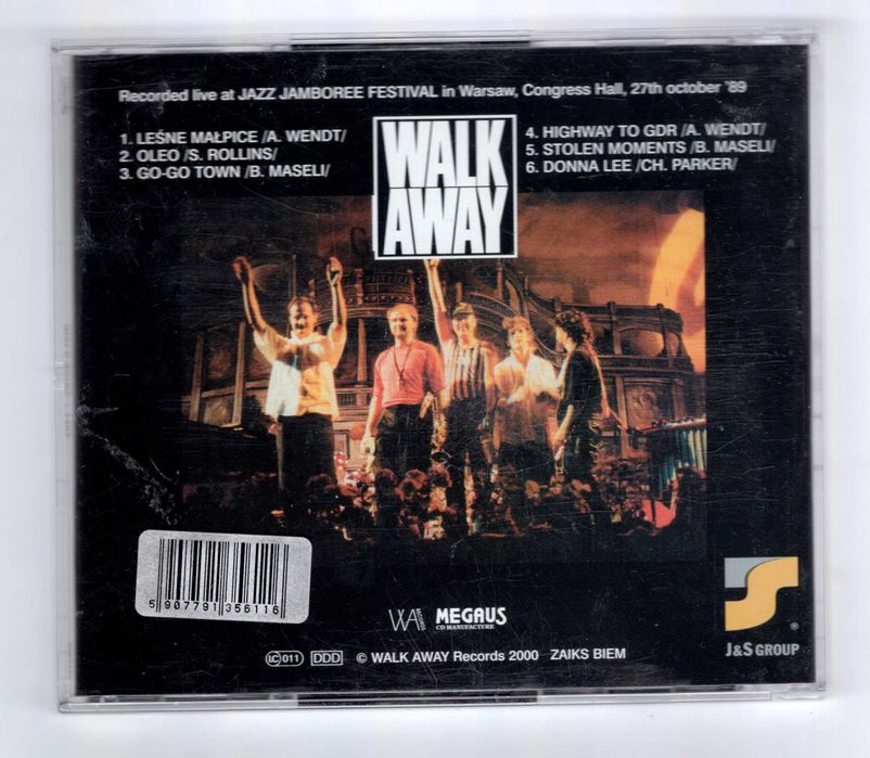 Walk Away - Live (CD) Jazz Fusion