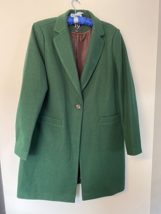 Płaszcz damski butelkowa zieleń stan idealny