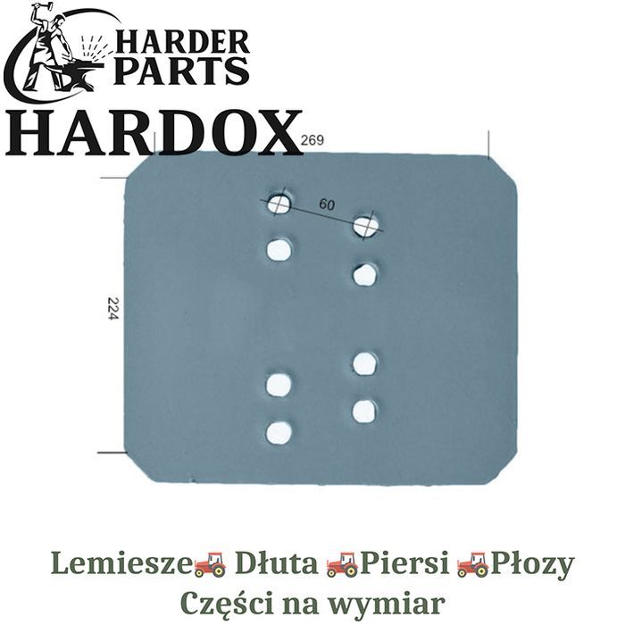 Piętka płozy Rabewerk HARDOX 2708.140 części pługa 2Xlepsze niż Borowe