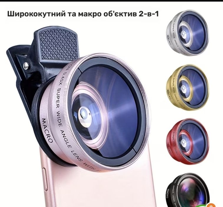 Продам макролінзу для телефону 0.45Х