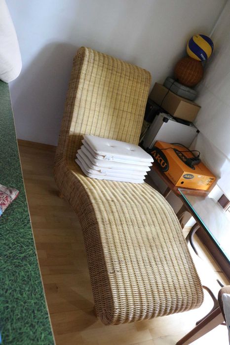 leżanka,szezlong, rattan,