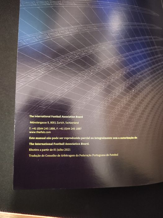 Livro IFAB Leis de jogo futebol