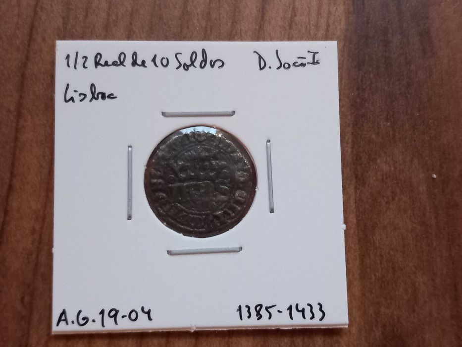 Moeda 1/2 Real de 10 Soldos D. João I - Lisboa