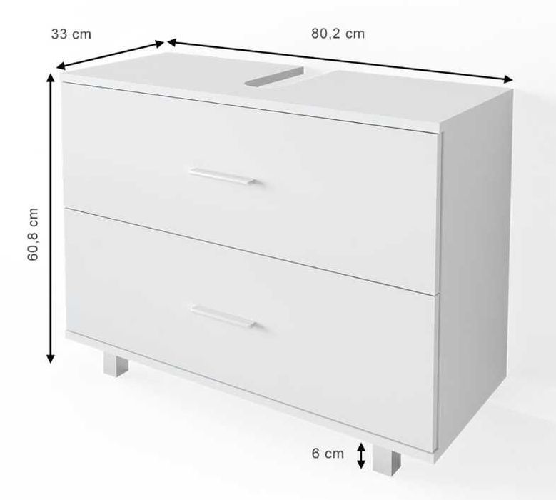SZAFKA POD UMYWALKĘ biały mat 2 szuflady