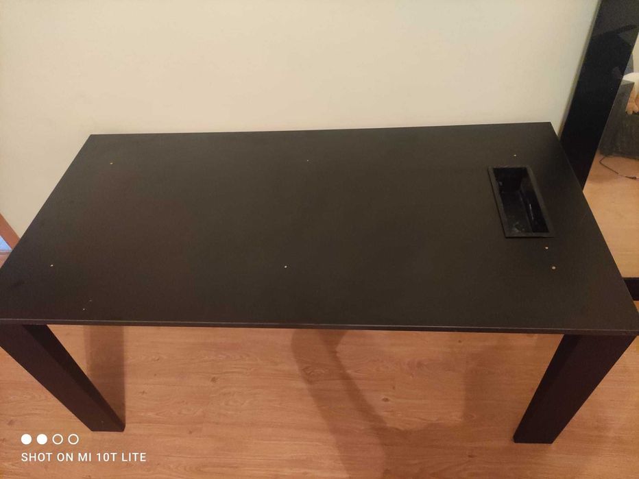 Secretária de escritório preta (1,60 m de comprimento)