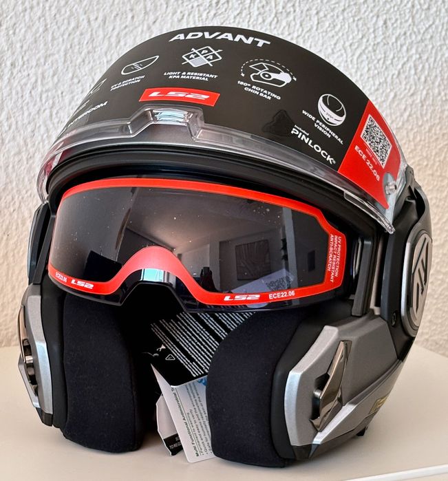Capacete NOVO Modular 180° LS2 Titanium Matt (22% DESCONTO) Em L e XL