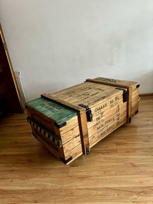 Skrzynia na kołach Loft design mebel stolik szafka ruchoma antyk
