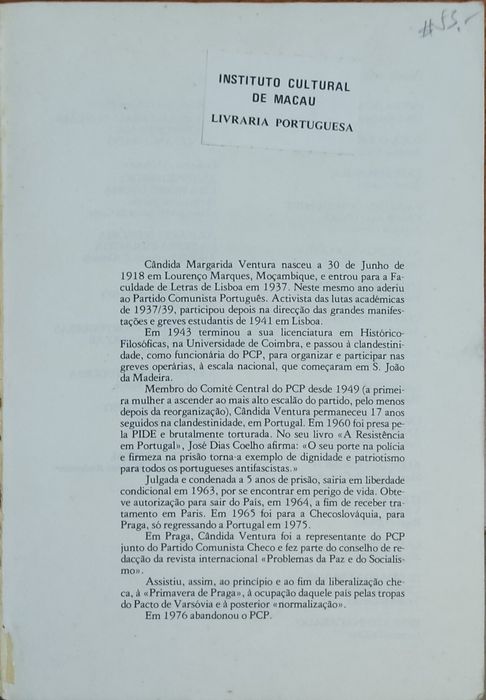 O socialismo que eu vivi - Cândida Ventura