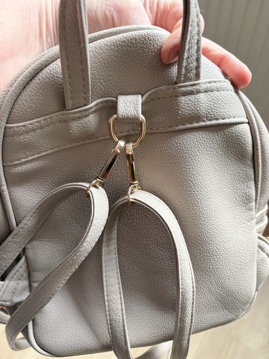 Beżowy Mini Plecak Damski 2w1 Odpinane Paski Pikowany BDB