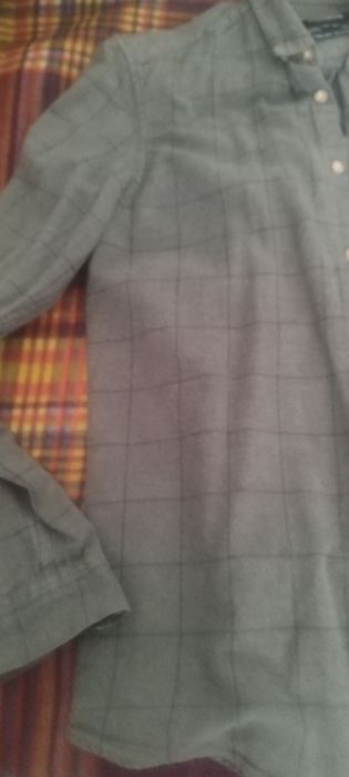 Camisa flanela cinza escuro Pull & Bear tam M