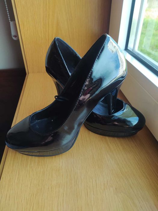 Sapato alto, preto, Nº 38