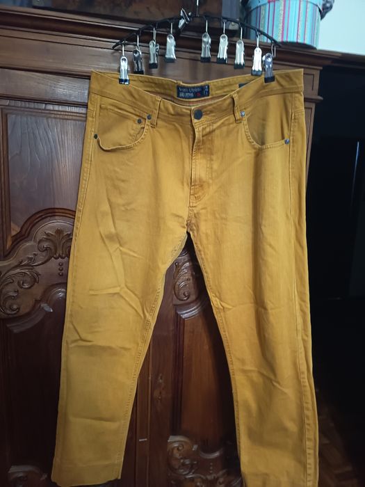 Calças mostarda tipo jeans64309608317441120