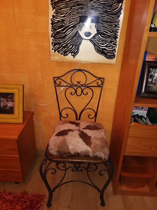 Cadeira decorativa de ferro ornamentada