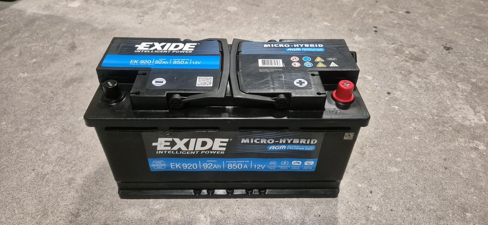 Akumulator EXIDE AGM. START STOP. 92Ah 850A