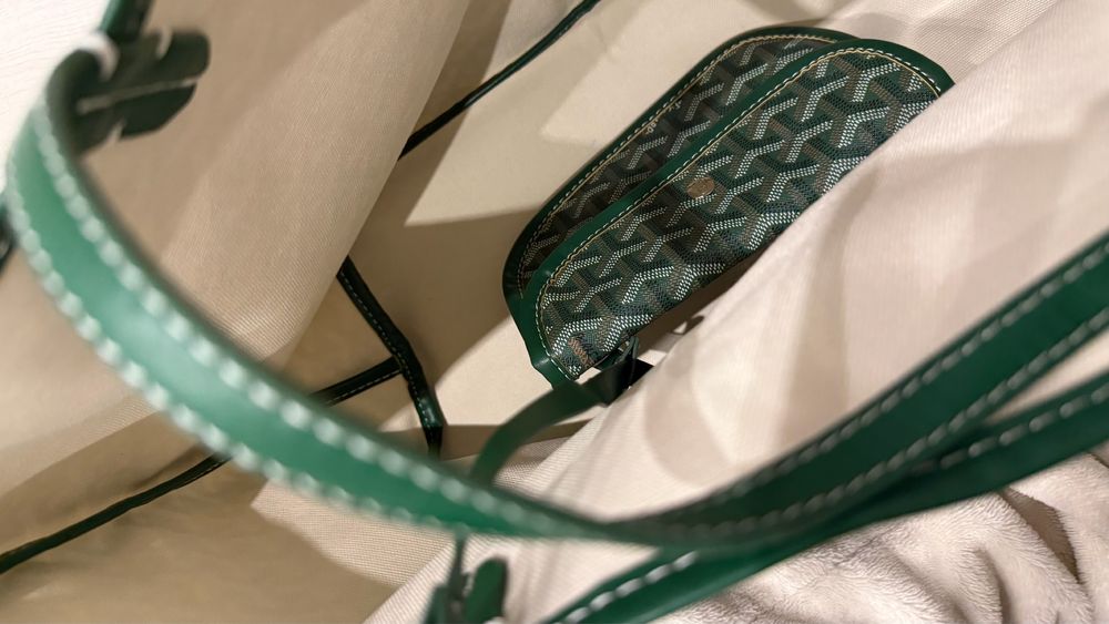 Сумка дорожная зеленая шоппер Goyard