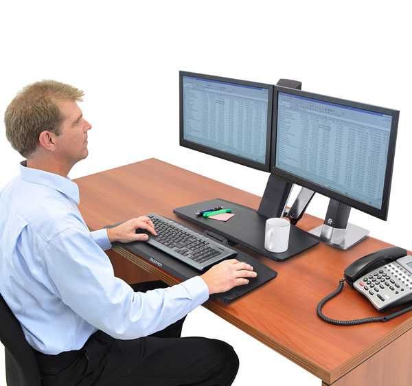 Estação de Trabalho Ajustável para Dois Monitores
