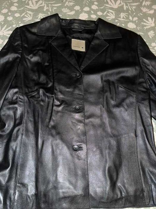 Casaco blazer preto em pele verdadeira Tiagu's