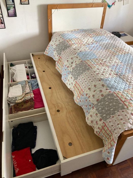 Cama individual c/ gavetão cama + 2 gavetas arrumação - Jorge Mendes