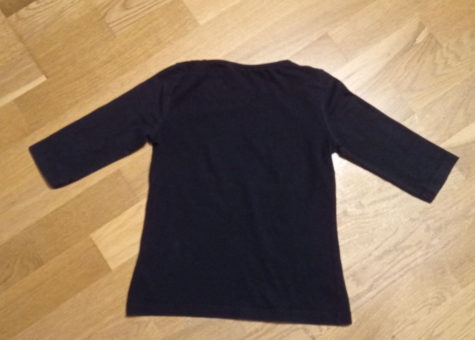 Pepperts czarny t-shirt z napisem, rękaw 3/4, r. 122-128